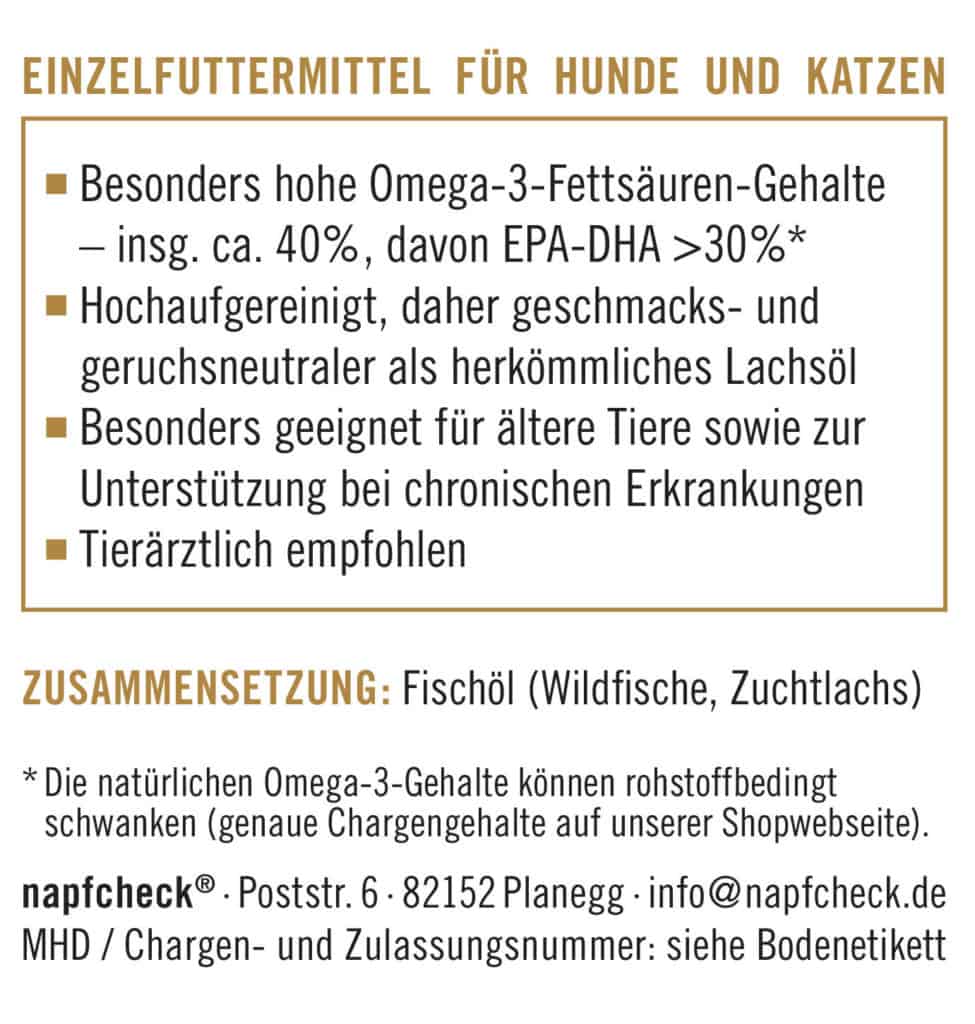 napfcheck Omega3 Öl für Hunde und Katzen