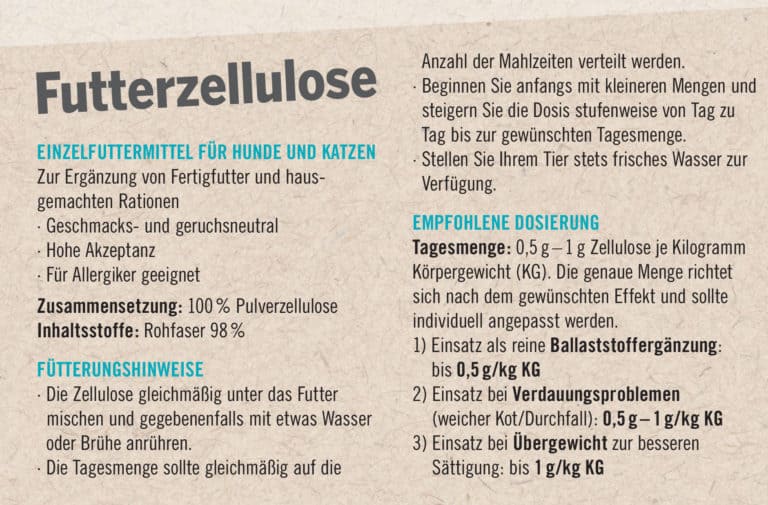 napfcheck Futterzellulose für Hunde und Katzen