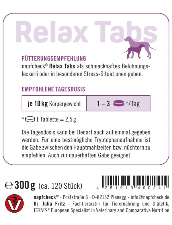 napfcheck Relax Tabs - funktionaler Beruhigungssnack für Hunde mit Tryptophan – Bild 4